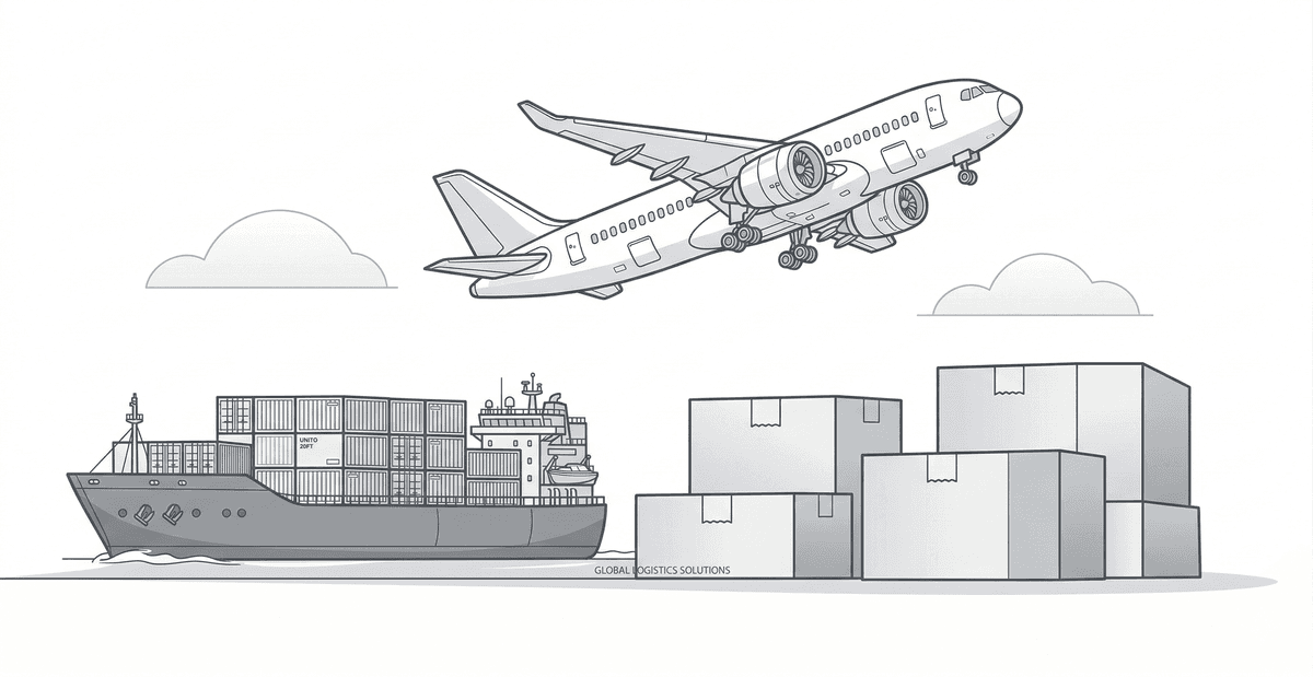 Global logistics and delivery illustration